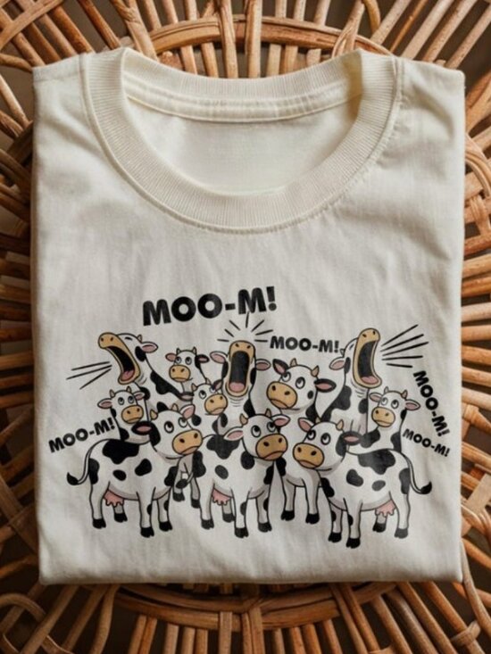 Tops - Moo-m Cow Mom Shirt, Funny Mother's Day Gift Animal Chaos Tee